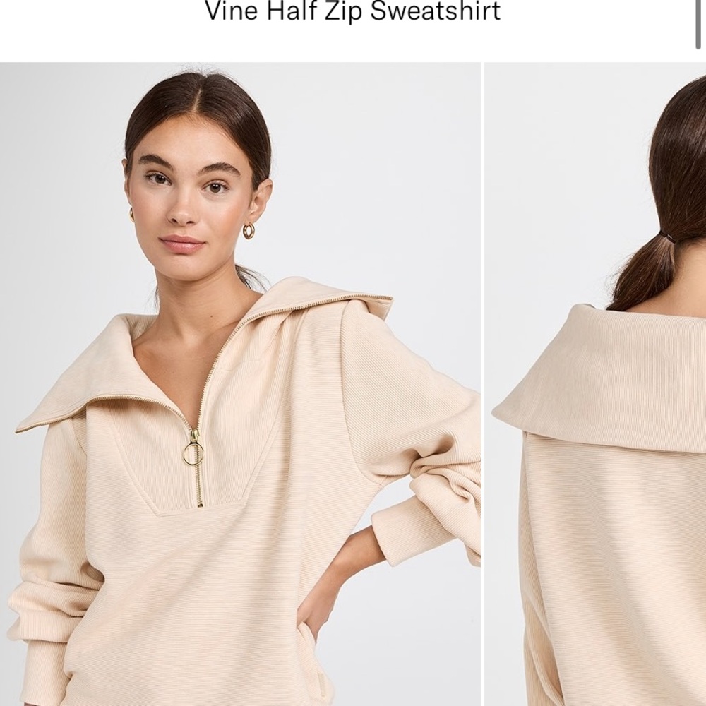 Varley Vine Cream Half Zip Sweatshirt